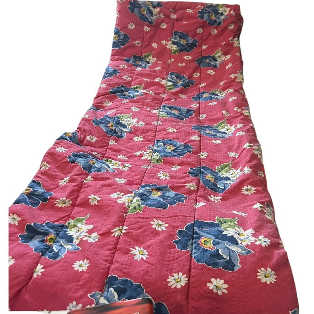 Ralph Lauren Belinda Black Label Floral Comforter twin Red Preppy cozy chunky